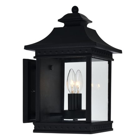 Cwi Lighting 2 Light Black Outdoor Wall Light 0416W9-A-2-101